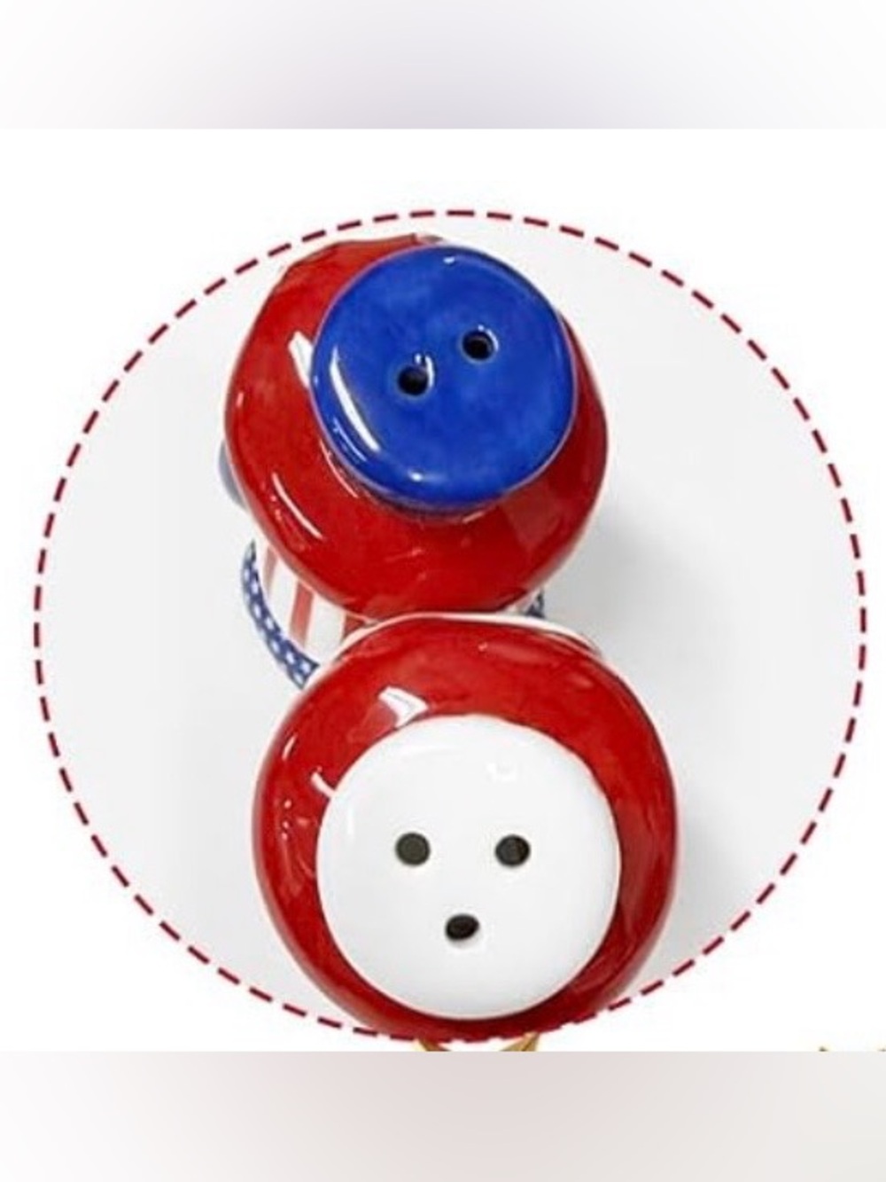 Patriotic Gnome Salt & Pepper Shakers - Red White Blue - Picture 3 of 6
